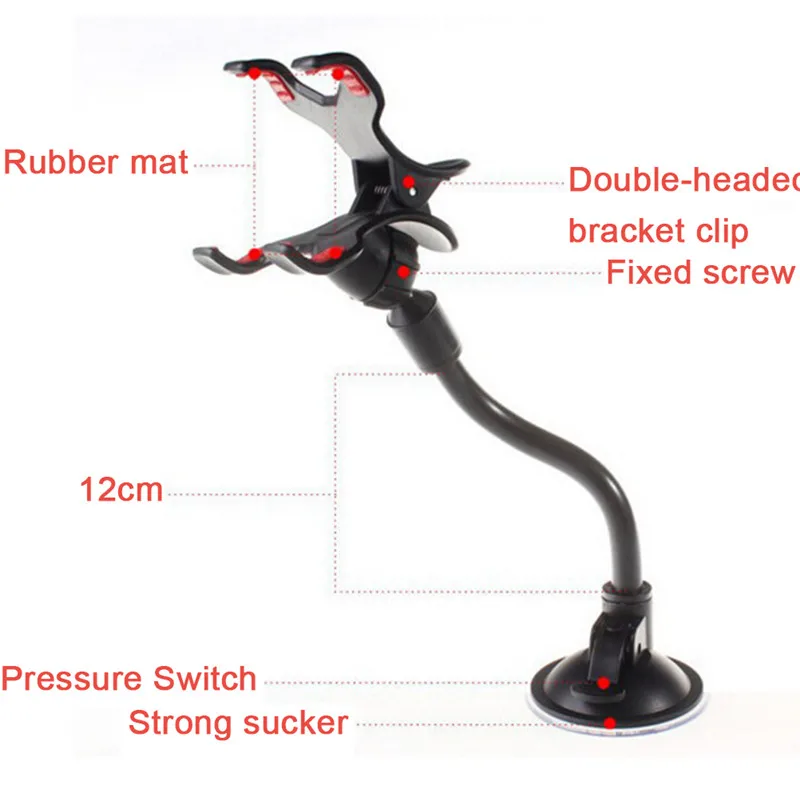 1 шт. Универсальный вращающийся на 360 ° держатель для телефона с Двойным Зажимом