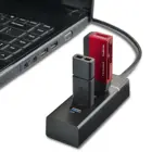 4 порта высокого Скорость док-станция USB 3,0 Multi HUB разветвитель расширения для настольных ПК ноутбук адаптер переменного тока usb-хаб