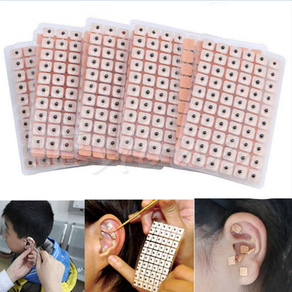 

Hot 600 Pcs Ear Massage Auricular-paster Press Seeds Relaxation Ears Stickers Needle Ear Vaccaria Seeds Ear Care