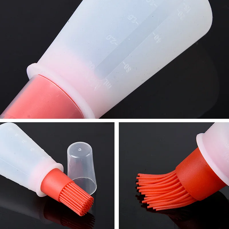1 шт. барбекю Портативный силиконовое масло бутылка с кистью для гриля кисти