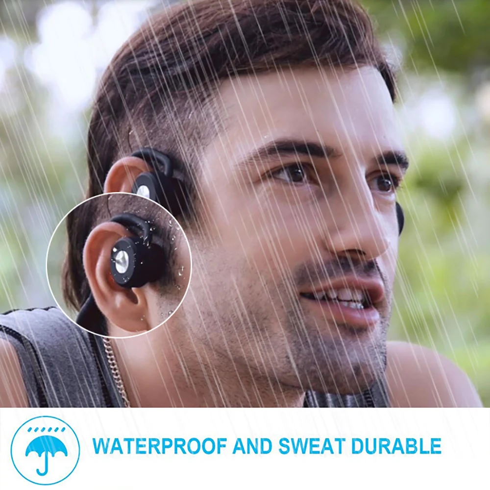 Умные наушники с костной проводимостью беспроводные Bluetooth спортивные микрофоном