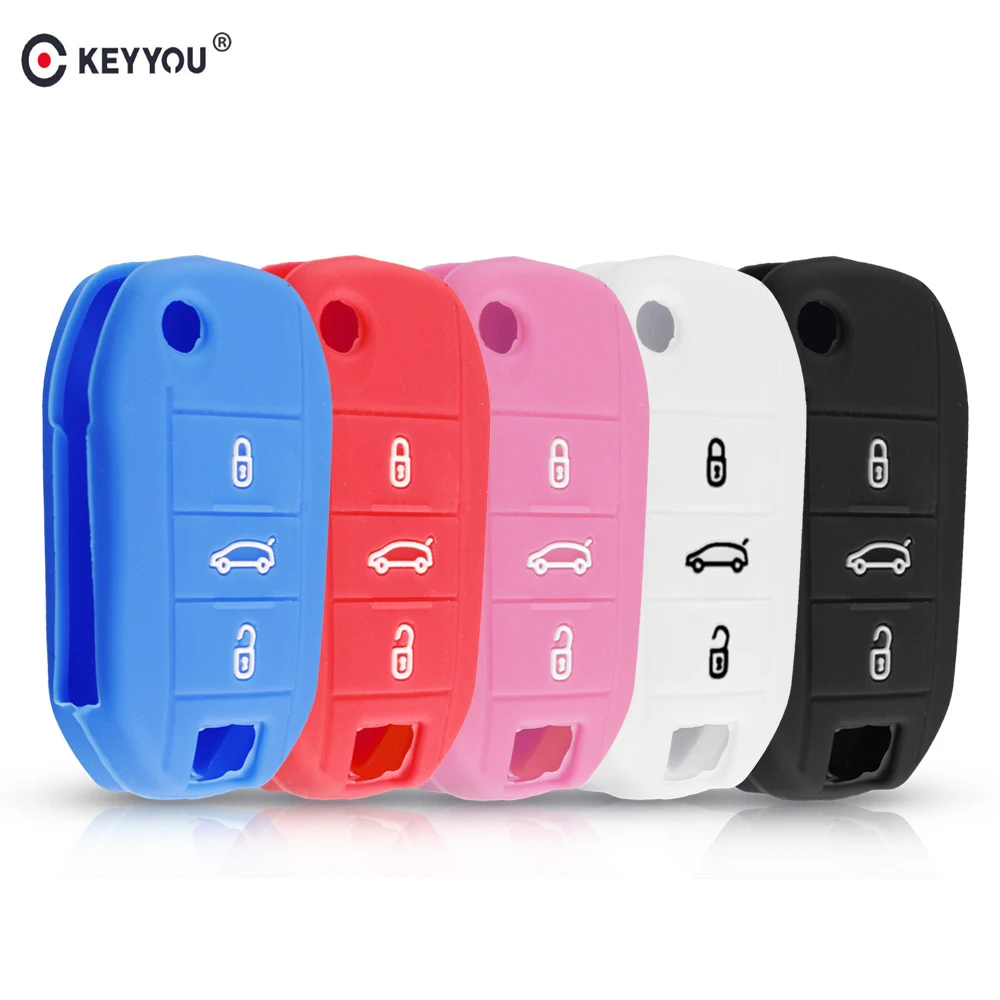 KEYYOU для peugeot 508 301 2008 3008 408 для Citroen C4 кактус C5 C3 C4L дистанционный Автомобильный ключ чехол силиконовый чехол сумка 3 кнопки