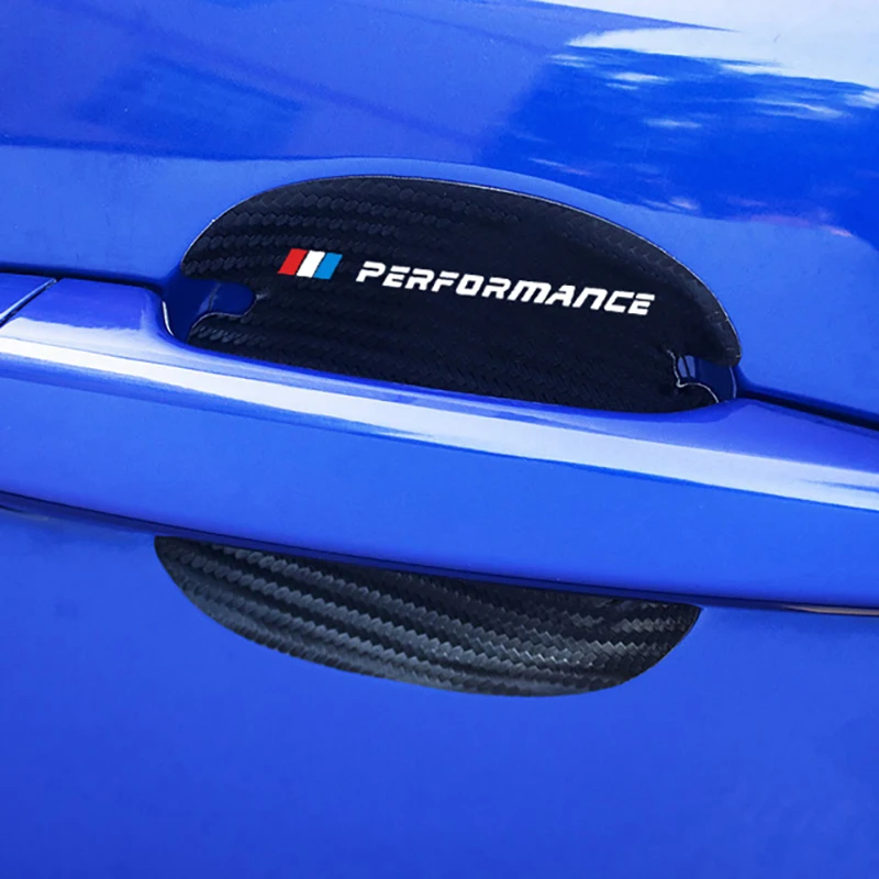 4 шт. кожаные наклейки на дверную ручку автомобиля из углеродного волокна |