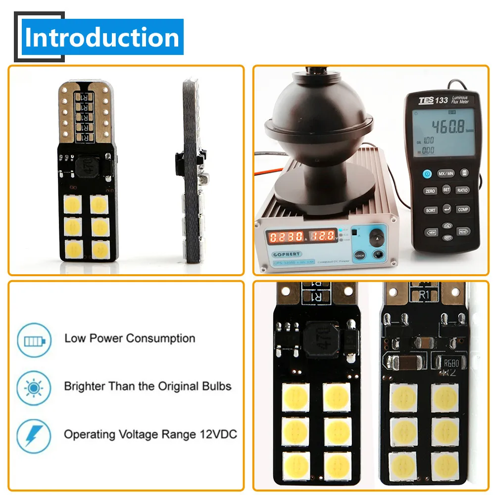 2X W5W Canbus 9 26 В T10 3030 12SMD Светодиодная лампа индикатор ширина габаритная