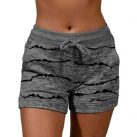women shorts striped high waist quick drying drawstring pockets sports short pants for summer