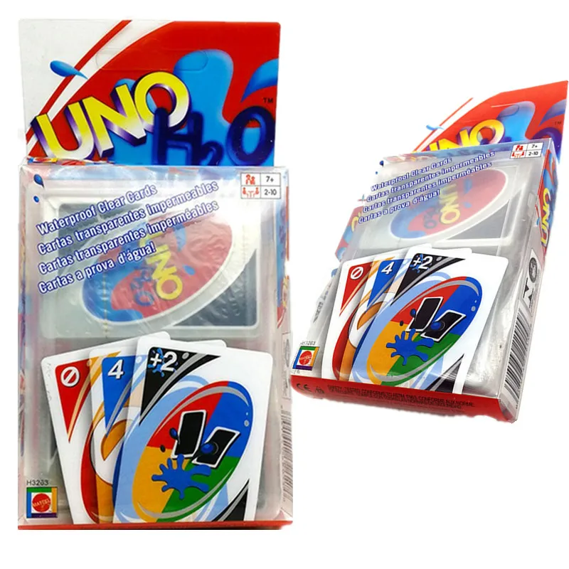 Новое издание UNO H2O Mattel карточная игра для семьи забавные креативные прозрачные