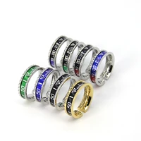 8 color two size round stainless steel wedding bands ring r11