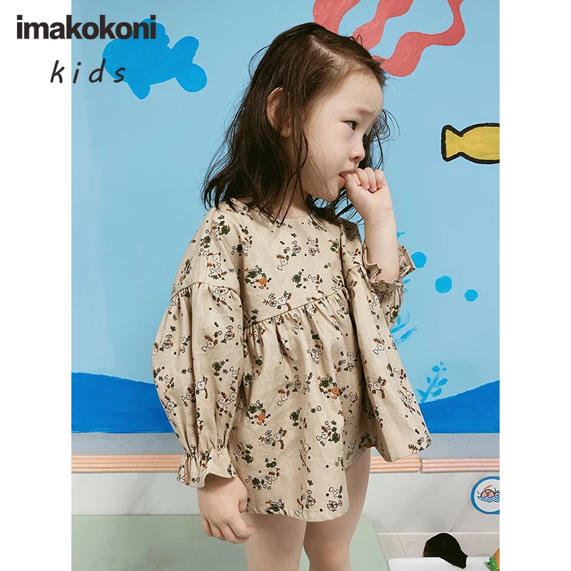 

imakokoni original design Japanese floral long-sleeved shirt Mori female pure cotton spring and autumn new girls' wear 20417