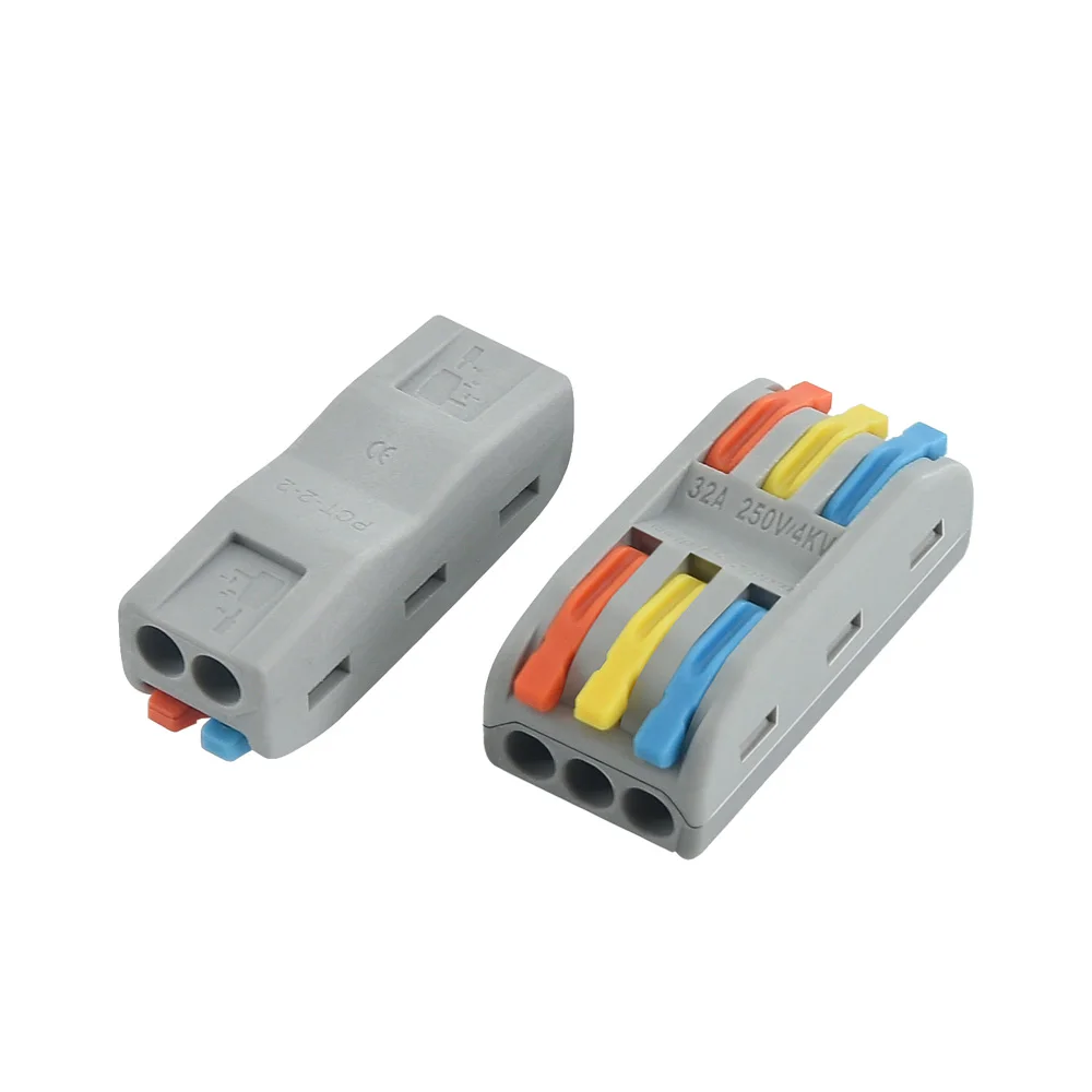 

Mini Fast Wire Cable Connectors Universal Compact Conductor Spring Splicing Wiring Connector Push-in Terminal Block SPL-2/3 LED