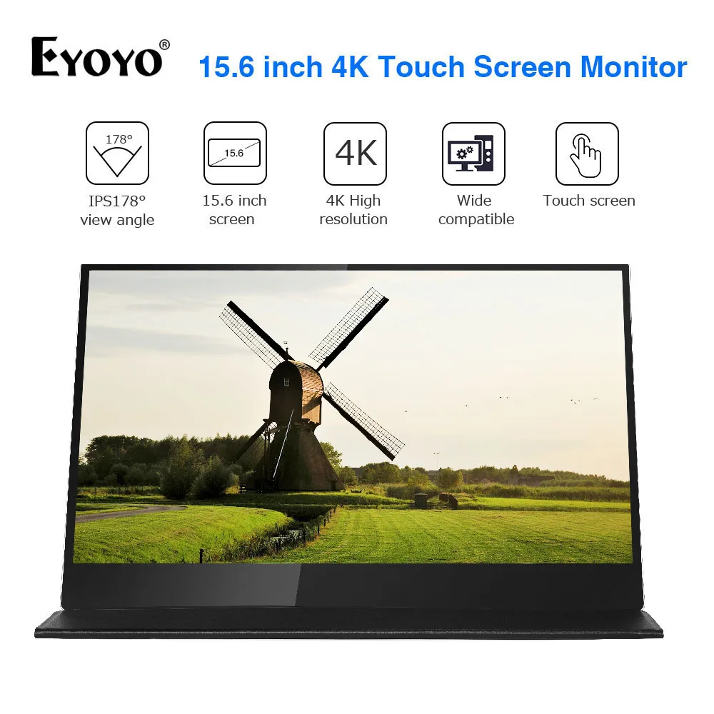 Eyoyo EM15GS 15 6 &quotIPS сенсорный экран 4K 3840x2160 HDR ЖК Портативный игровой монитор USB C HDMI