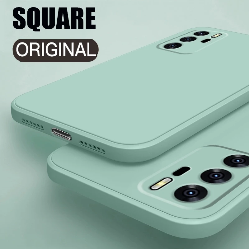

Original Square Soft Liquid Silicone Case For Huawei Y7A P Smart 2021 P40 Lite P30 P20 Mate 20 Pro Honor 10i 20S 30 8X 9X Cover