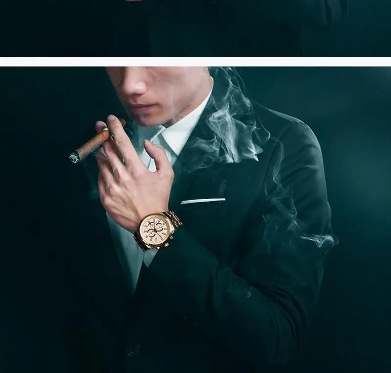 

Ristos Luminous Hands Big Dial Business Men Watches Male Wristwatch Casual Fashion Steel Belt Men's Quartz Watch