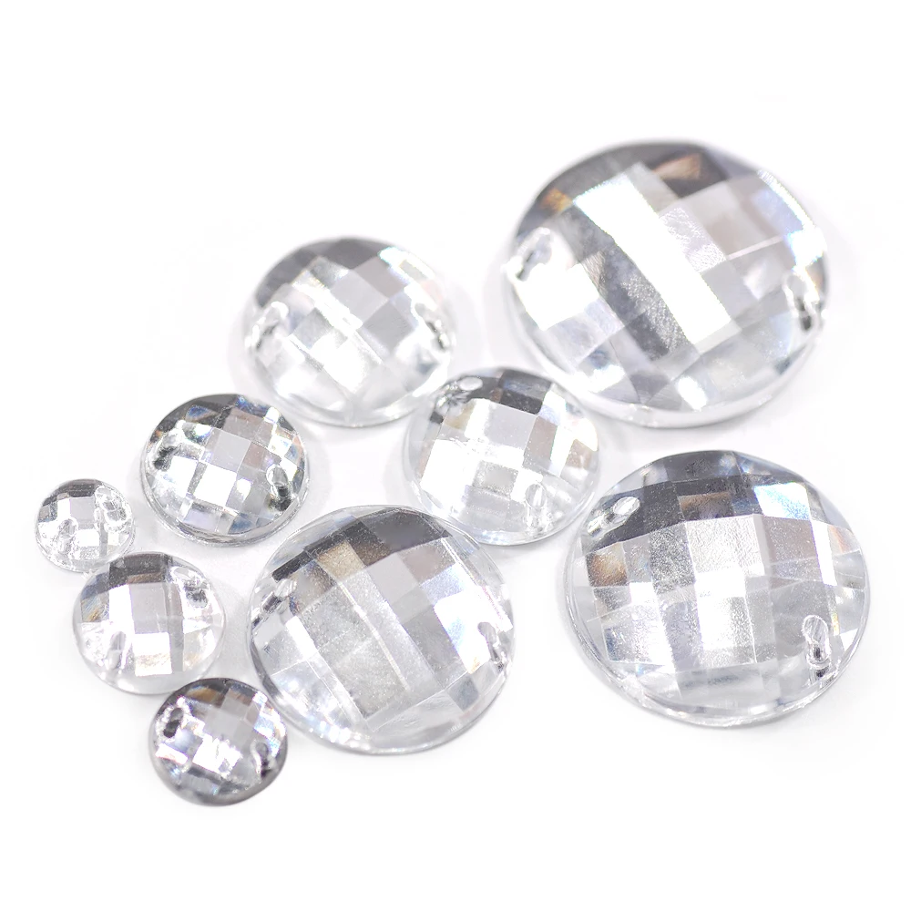 100 шт./лот белый круглый сетчатый стразы с плоской задней стороной акриловые
