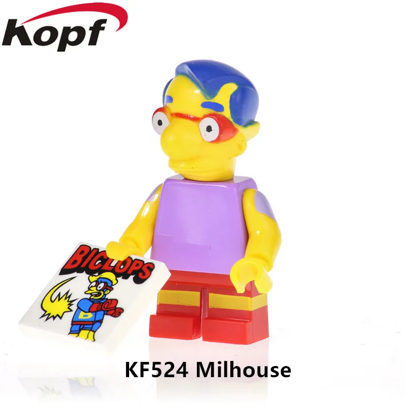 KF524 Without Box KF201 Одиночная Marge Simpson кирпичи собрать Pronton Milhouse модель Homer действие строительные блоки для детей подарок лучшие игрушки - Цвет: KF524 Without Box