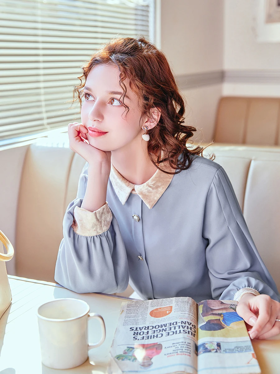 Mg Small As рубашка бархатная с разрезом Легкая для досуга 2019 в западном стиле Ранняя