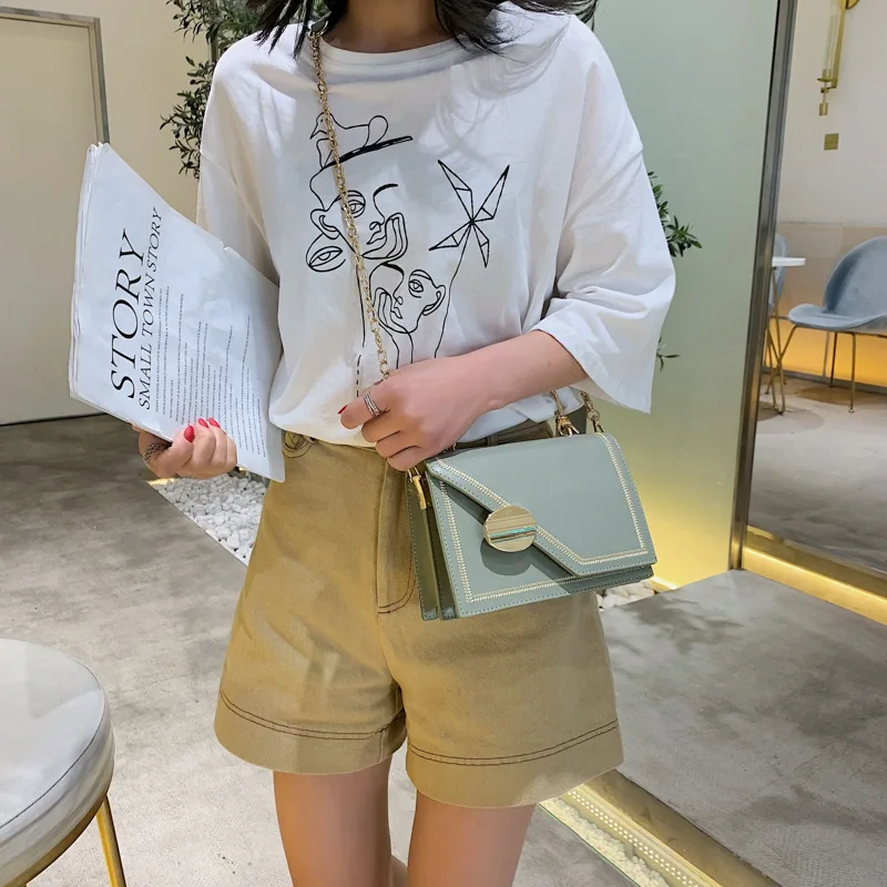 Small bag female 2020 new trendy fashion western style shoulder bag messenger bag Korean chain portable small square bag Bolso