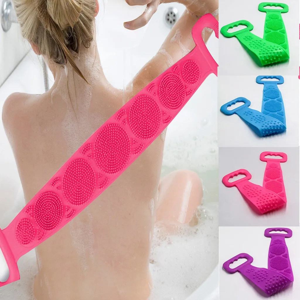 

Magic Silicone Brush Bath Towels Rubbing Back Mud Peeling Body Massage Shower Extended Scrubber Skin Clean Washing Brushes