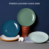 kitchen plastic food sauce dish small vinegar taste board snack plates creative imitation porcelain round household fruit plate