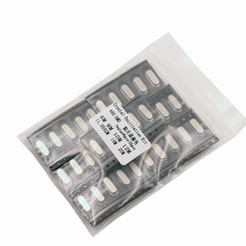 49S-SMD 35PCS/Lot SMD Crystals 6Mhz 8Mhz 10Mhz 12Mhz 16Mhz 20Mhz 11.0592Mhz Mhz 49SMD Crystal Oscillator Kit 7 kinds* 5pcs=35pcs