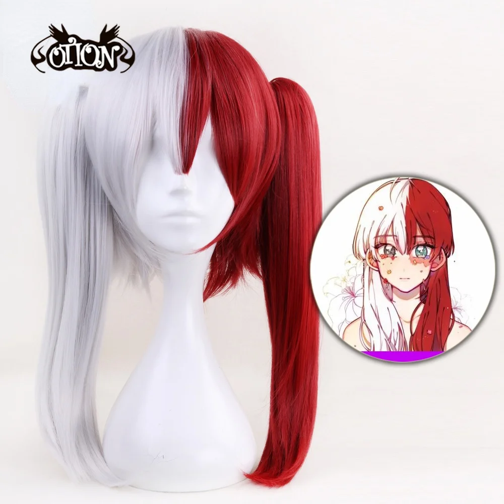 

45cm My Hero Academia Todoroki Shoto Wig Cosplay Costume Boku no Hero Academia Women Bunches Synthetic Hair Halloween Wigs
