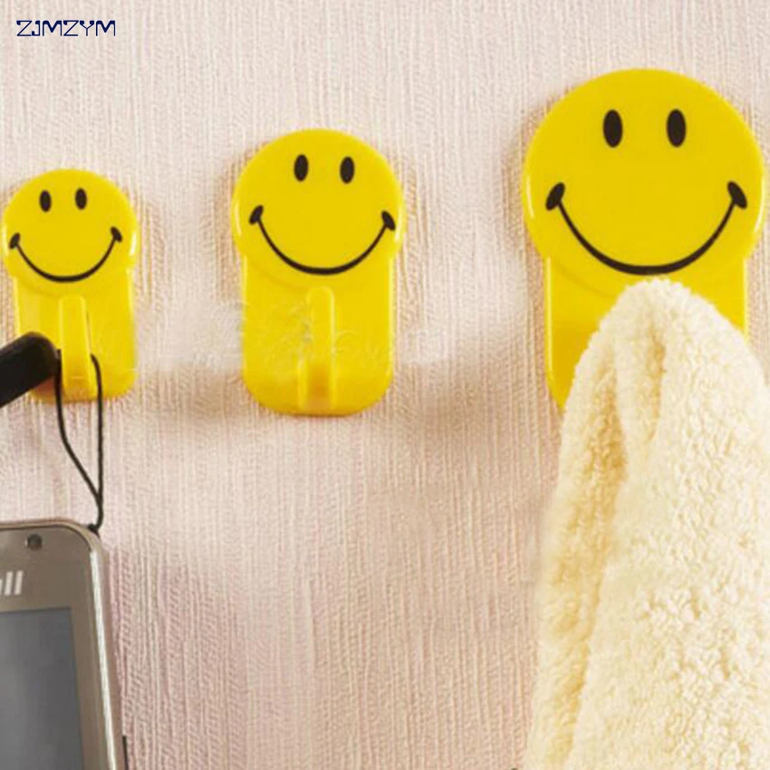 3 шт./компл. клейкие крючки для стен со смайликом бесшовные прочные прочная