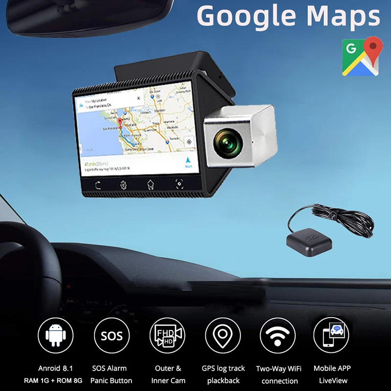 $78.02 Bluavido 4G Android Car Dash camera GPS Navigation HD 1080P Auto video registrator Recorder DVR Night Vision WiFi Remote Monitor