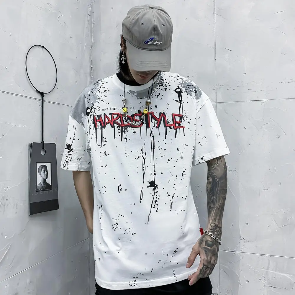 Aelfric Eden Graffiti Hip Hop T Shirt 2020SS Harajuku Streetwear Short Sleeve Casual Cotton Loose Shirts Male Summer Tops Tees | Мужская