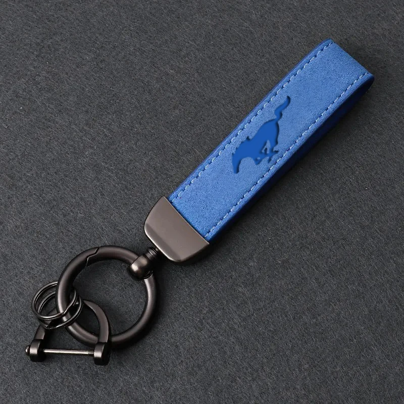 NEW Style Leather Car Custom Keychain Suede Leather Keychain car Logo for Ford Mustang gt 2018 2019 2020 500 car Accessories