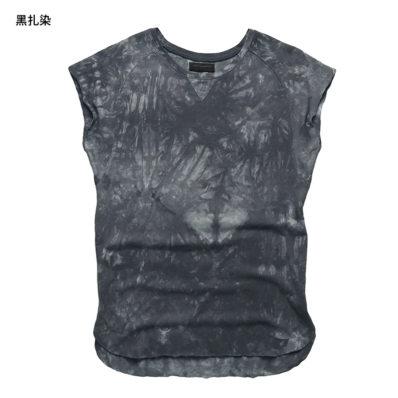 Sleeveless Men T-Shirts Fashion Cotton Top Tees Tshirts Slim Fit T Shirt Male Summer Menswear T4364-3 | Мужская одежда