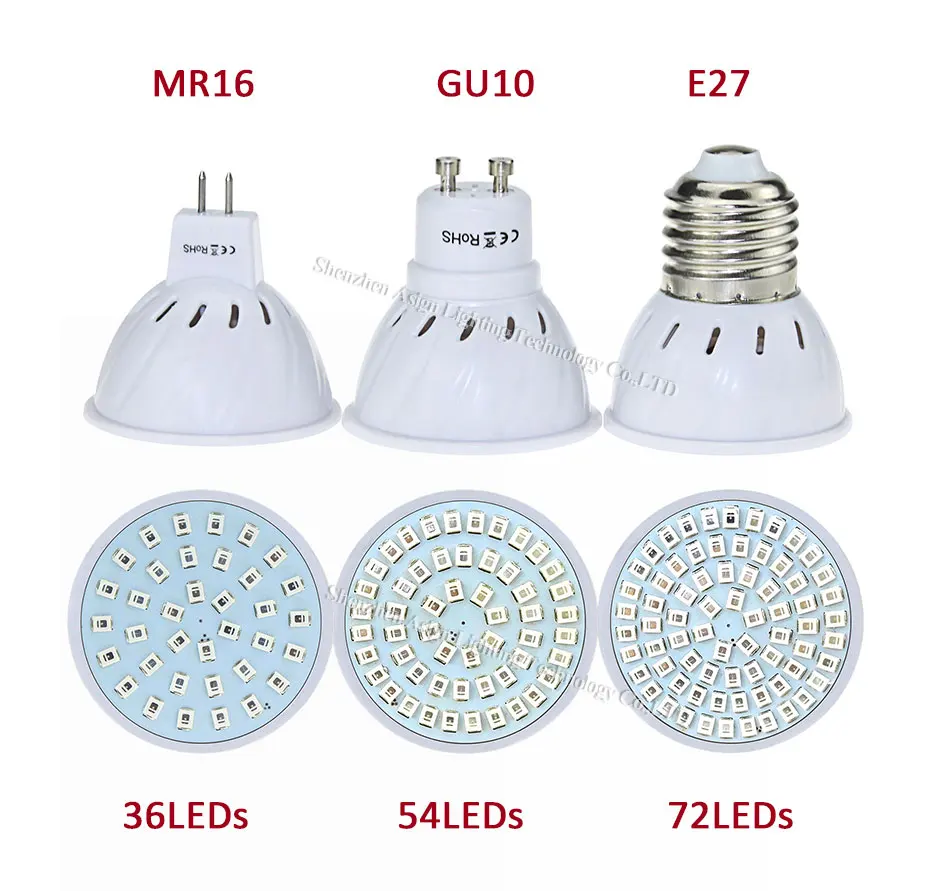 Лампа светодиодная полного спектра для выращивания растений E27 G10 MR16 220