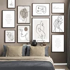 Плакат в скандинавском стиле с абстрактными линиями, картина для украшения гостиной