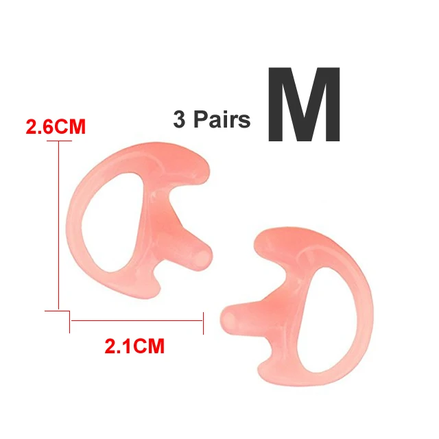 Pink Medium 6 шт.(3 пары) силиконовые формы для ушей в форме уха Двусторонняя радиоакустическая трубка портативная рация с наушниками аксессуары - Цвет: Pink Medium