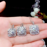 kjjeaxcmy fine jewelry 925 sterling silver inlaid mosang diamond ladies new pendant classic necklace support test hot selling