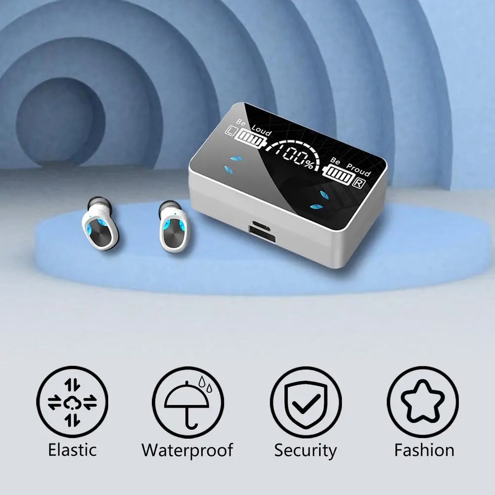 

X3 Wireless Blue-tooth-compatible Earphones With Mic 9D Stereo Sports Waterproof TWS Earbuds Headsets With 2000mAh Charging Box