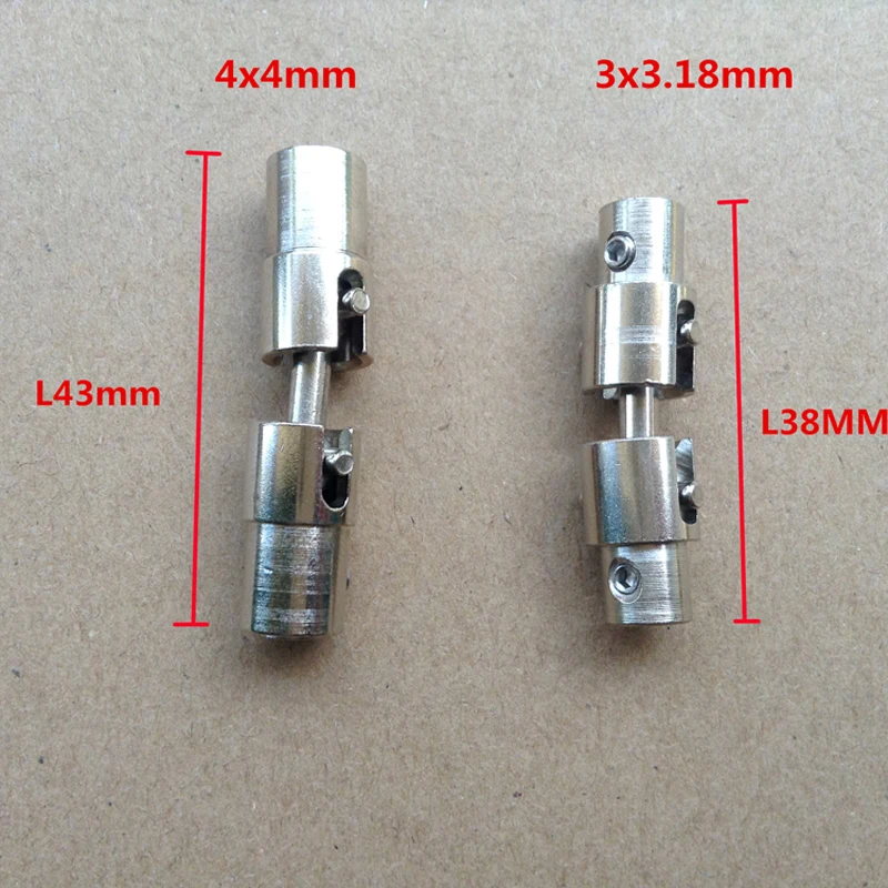 1pc 3x 3,18mm/4x4mm Edelstahl Universal Joint Für FT011 FT012 RC Modell Boot welle Kupplung Cardan