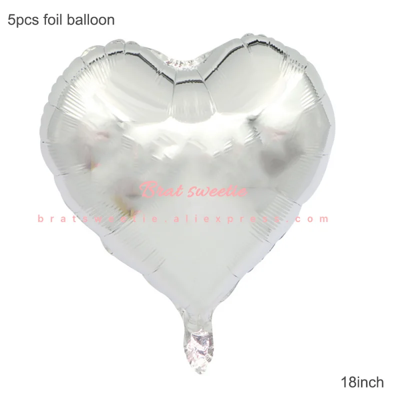 5pc silver heart Металлическая Серебряная одноразовая посуда бумажные соломинки тарелки Свадебные Рождественские украшения на день рождения принадлежности для взрослых - Цвет: 5pc silver heart