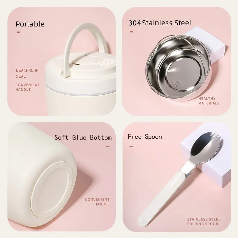 Pinkah 2 слоя 304 Нержавеющая сталь вакуумные термо контейнер банку Еда утепленная