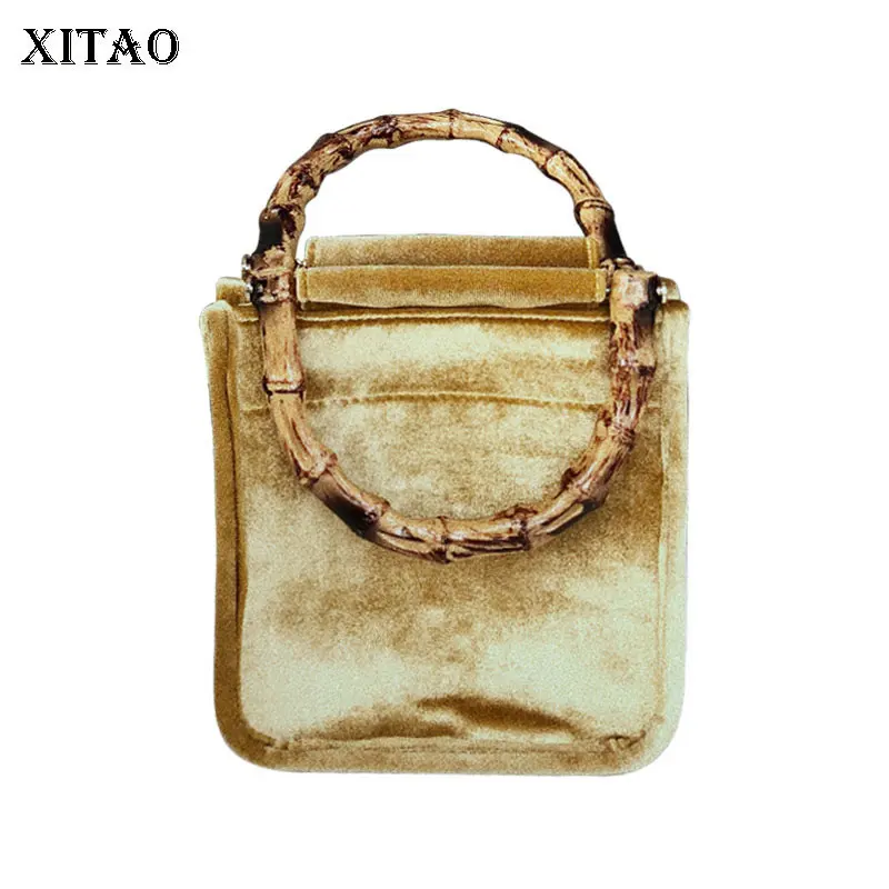 

XITAO Vintage Top Handle Bags Fashion New Trendy Retro Small Square Bag Temperament Velvet Simple and Versatile Niche GWJ0019