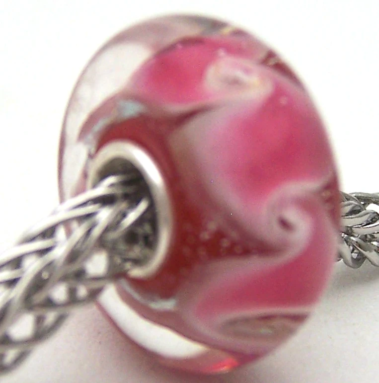 

PJG3025 100% S925 Sterling Silver Beads Murano Glass beads Fit European Charms Bracelet charms diy jewelry Lampwork GlassBeads