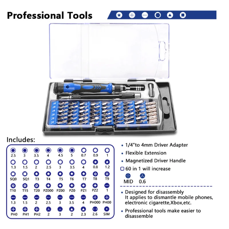 

Handskit Screwdriver Set Screwdriver Tool Kit netic Screwdriver Set for Phone Compact Repair Tool,European Plug