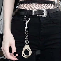 pants chain unisex trendy metal handcuffs shape keychain silver punk hip hop wallet belt chains jewelry