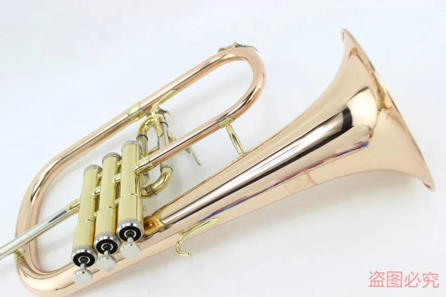Bb флюгелхорн Золотой фосфор и медь с футляром мундштук Trumpets flugelhorn Музыкальные инструменты