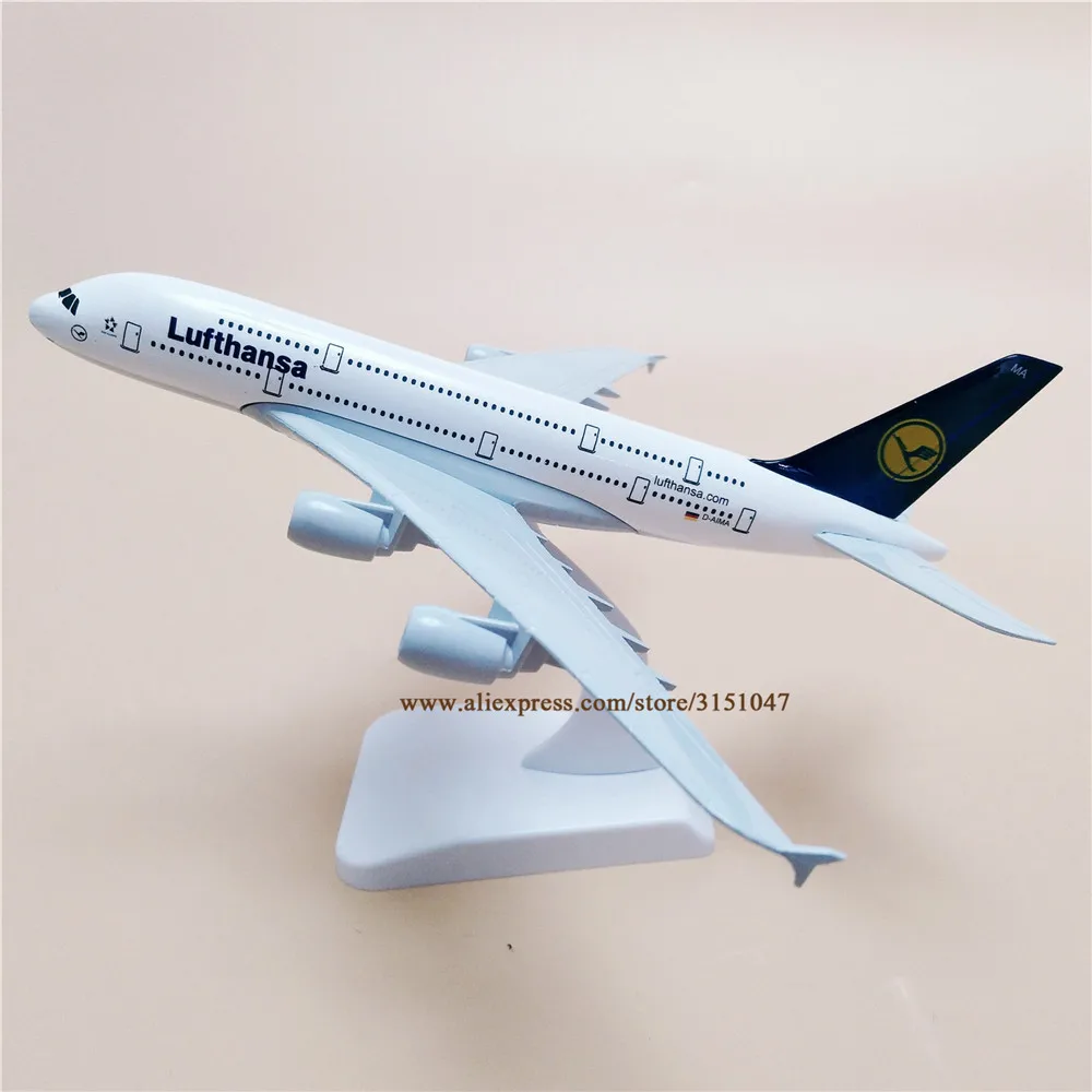 20 см металлическая модель самолета Air Германия LUFTHANSA Airbus 380 A380 Airways W Стенд самолет