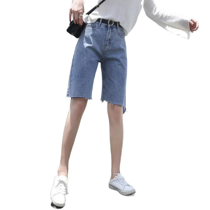 

Denim Shorts Women High Waist Cycling Summer Women's Knee - Length Shorts Women Denim Plus Size Jean Shorts Casual Half Pants