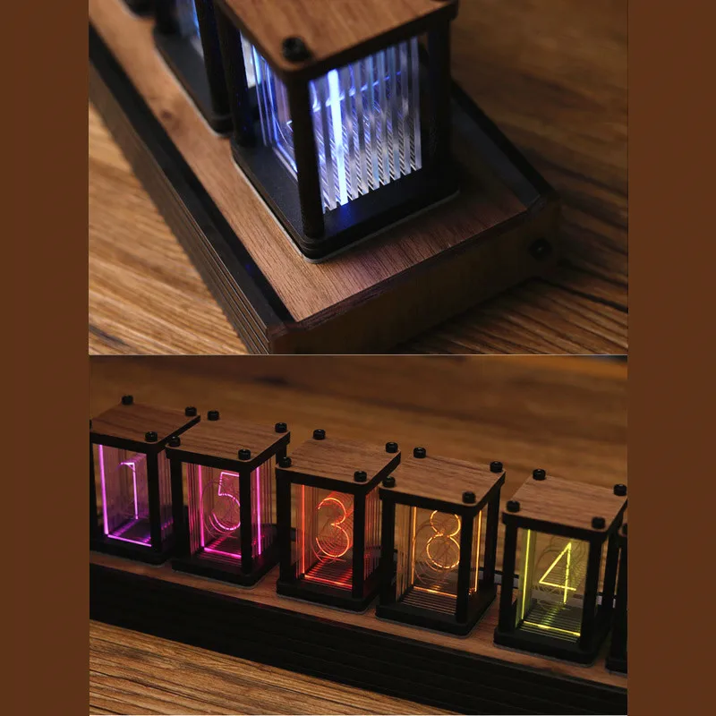 Псевдо светящиеся часы RGB в стиле ретро цифровые Quasi Diy светодиодный рабочий стол
