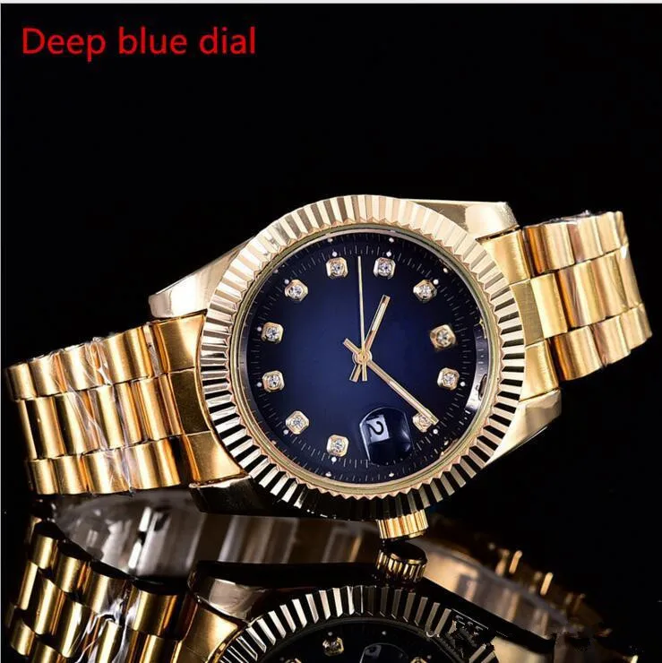 Роскошные модные часы для пары с Циферблатом из черного золота и календарем