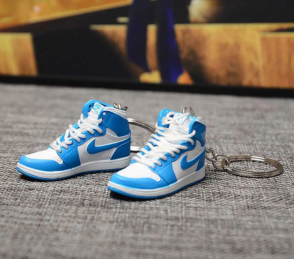 a pair w metal ring Дропшиппинг тапки обуви брелок 1 3D мини-кроссовки "OW CHICAGO" Спортивная обувь тапки брелки - Цвет: a pair w metal ring