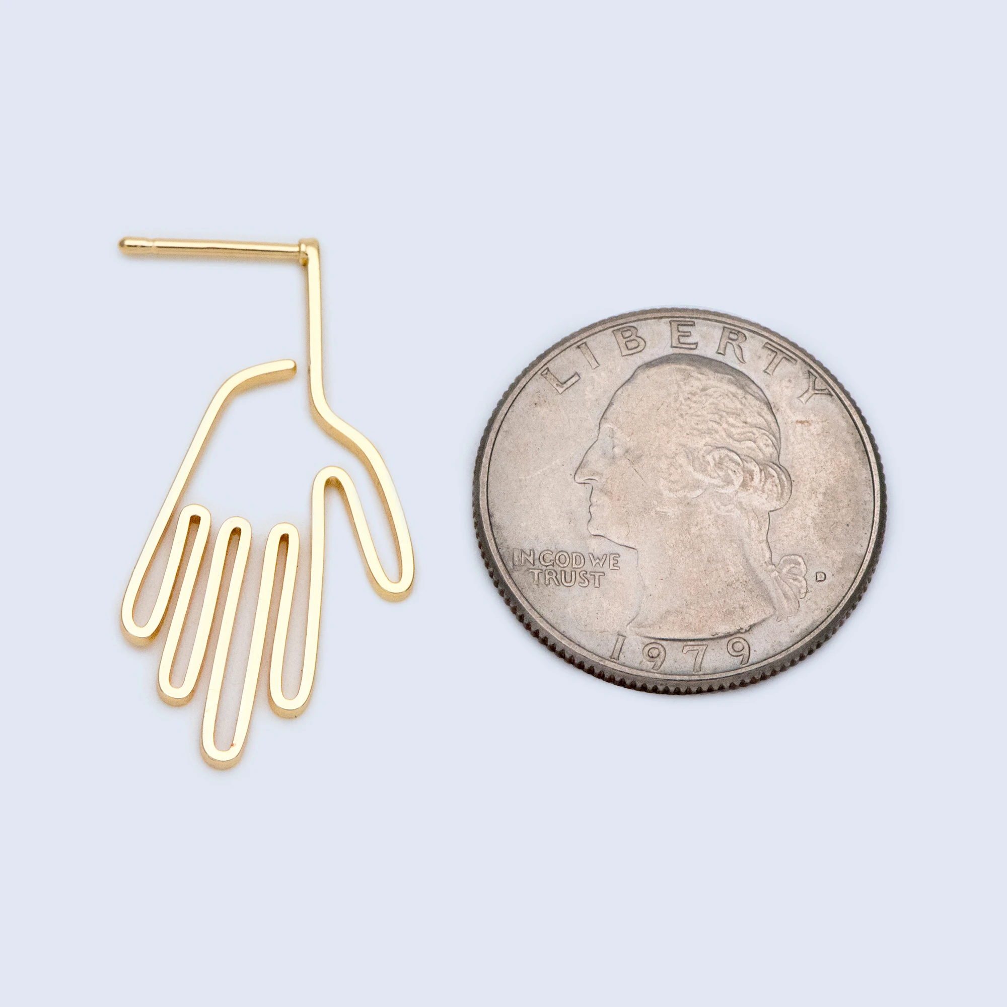 

10pcs Gold Hand Ear Post, Real Gold Plated Brass, Palm Stud Earrings, Jewelry Findings Wholesale Supplies (#GB-1486)