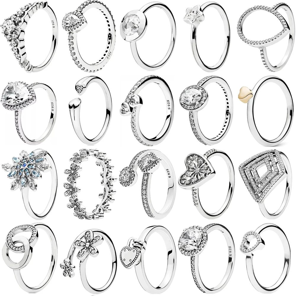 100% Стерлинговое Серебро 925 пробы 1: 1 женское кольцо модные роскошные ювелирные