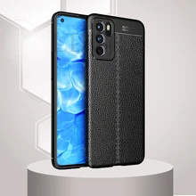 For OPPO Reno6 5G Case Leather Silicone Rubber Texture Bumper TPU Cover For OPPO Reno 6 5G Case for Reno 6 Pro Reno 6 Pro Plus